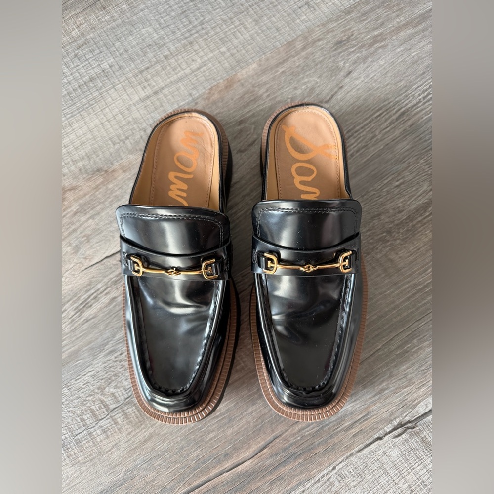 Sam Edelman Lennon Loafer Mule 8 Black Slip On Office Y2K - Picture 5 of 8